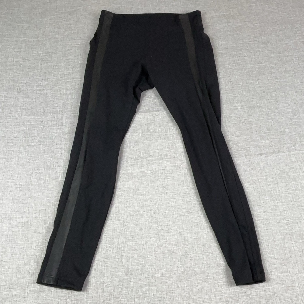 Athleta Leggings Womens Small Petite Black Ankle Side Stripe Stretch Yoga Gym